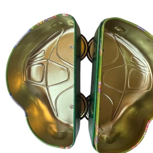 Vintage-Style Hippie Car Tin Box With Floral Peace Design & Detachable Halves - Picture 3 of 6